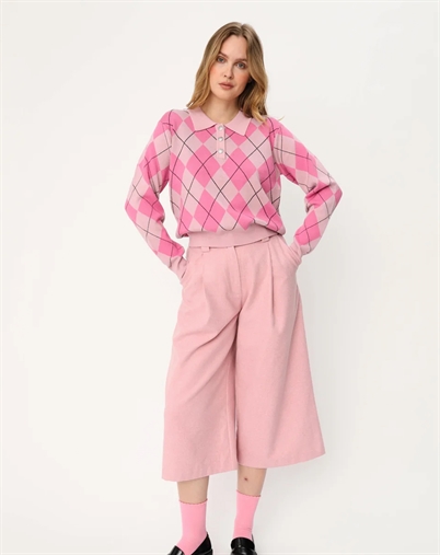 Cras Cph - Lovemycras Pullover - Pink Argyle